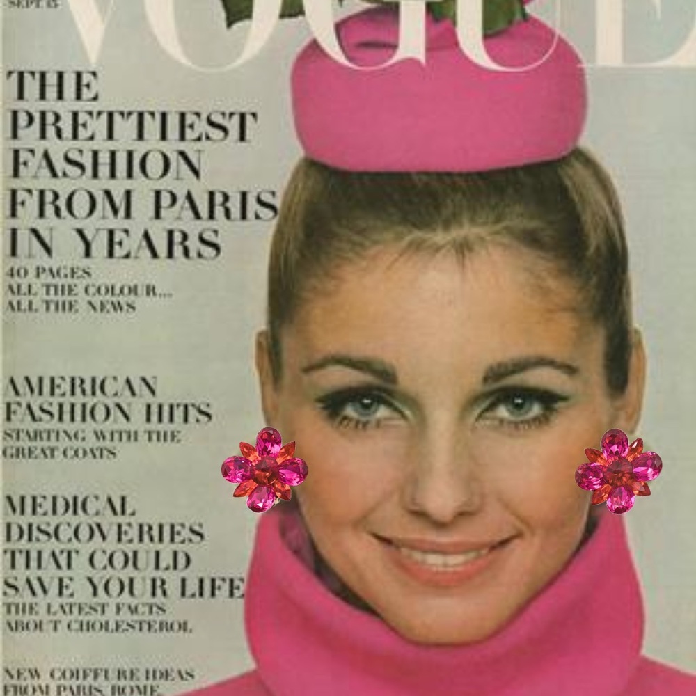 Nelly Nordstrom bright, large, faceted rave-worthy crystal gems. Glam Earrings